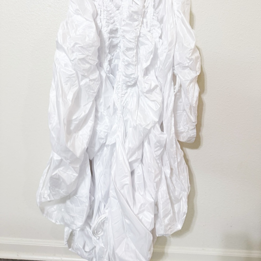 NWT Norma Kamali Parachute Gathered White Fishtail Maxi Train Skirt size large - Picture 8 of 16